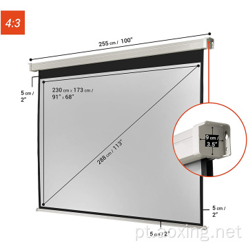 Tela de projeção elétrica motorizada com contas de vidro 240x180cm